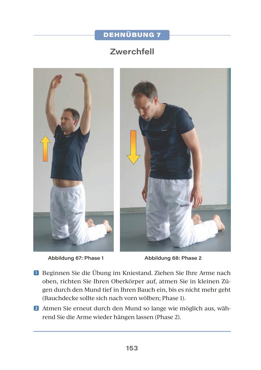 Interior page from A Life Without Pain: diaphragm stretching exercise