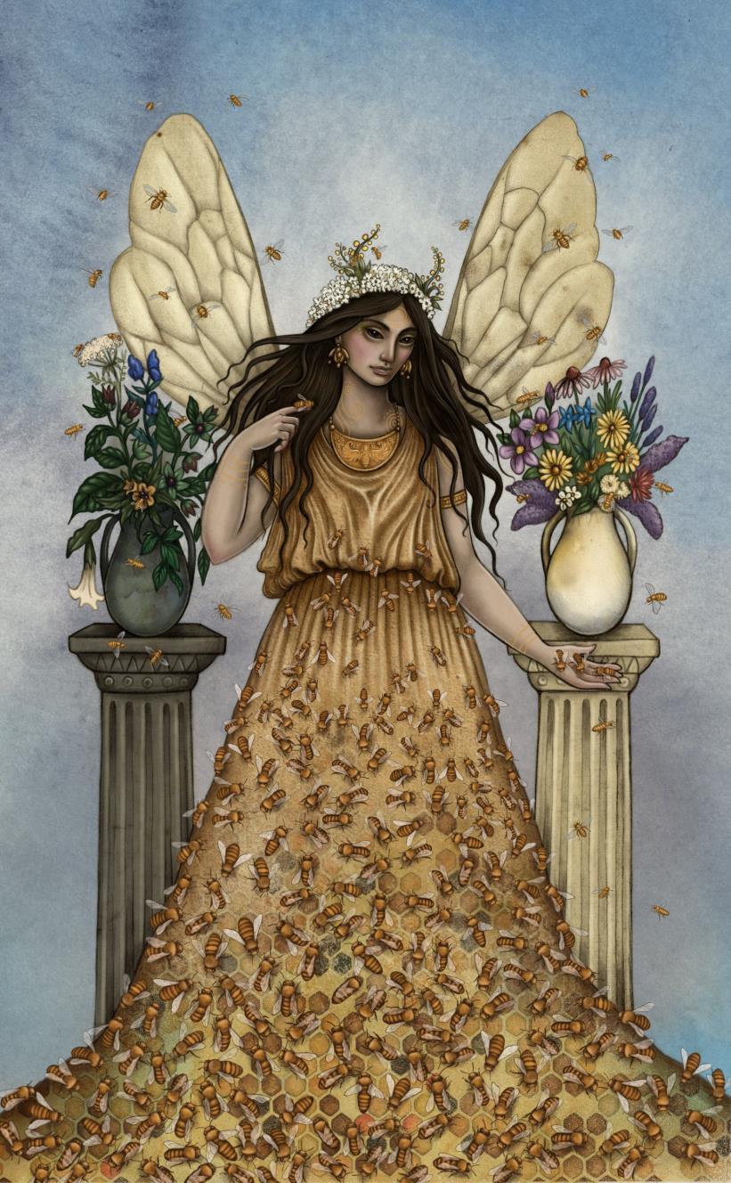 Bee Tarot card illustration 2