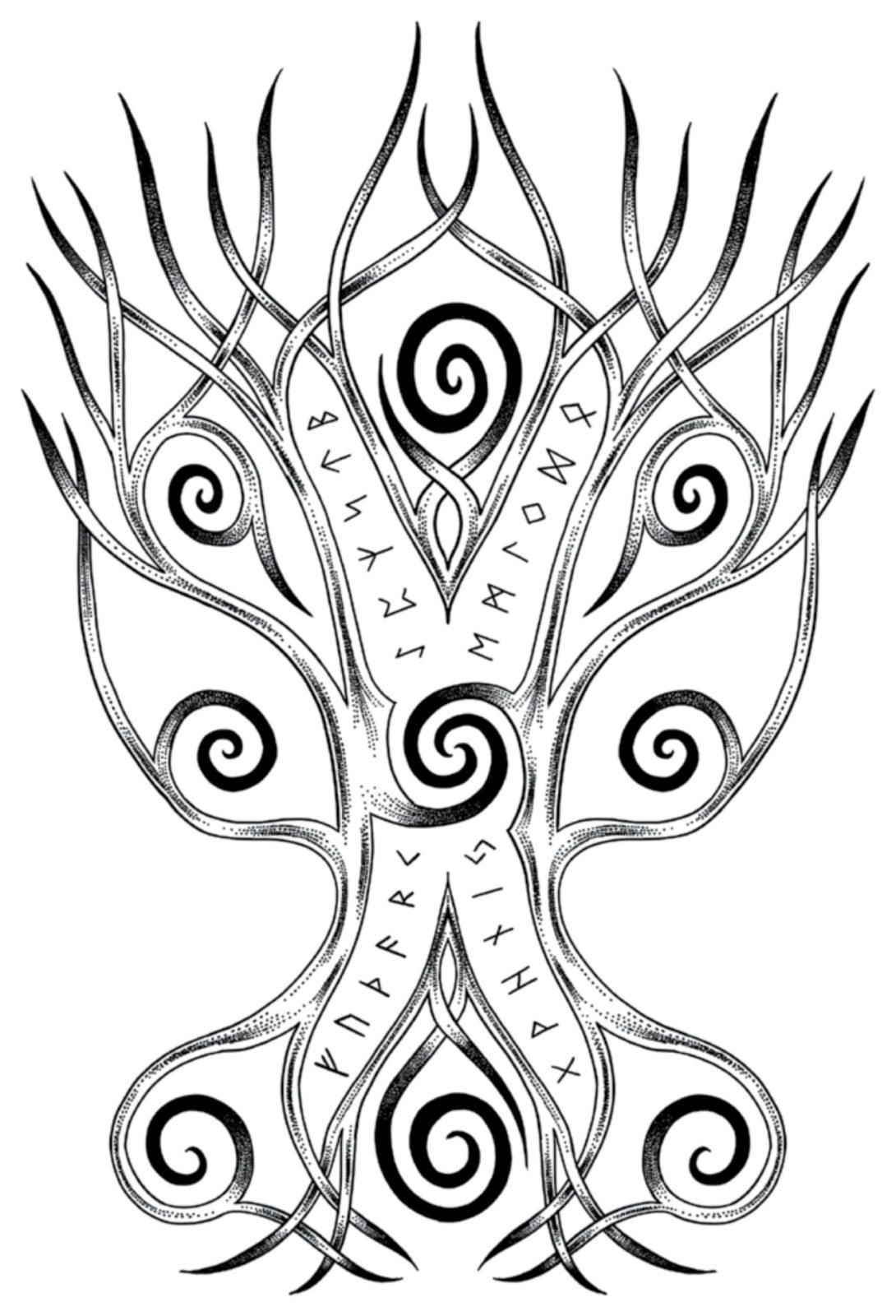 Yggdrasil tattoo design by Morpheus Ravenna, from Ink & Blade