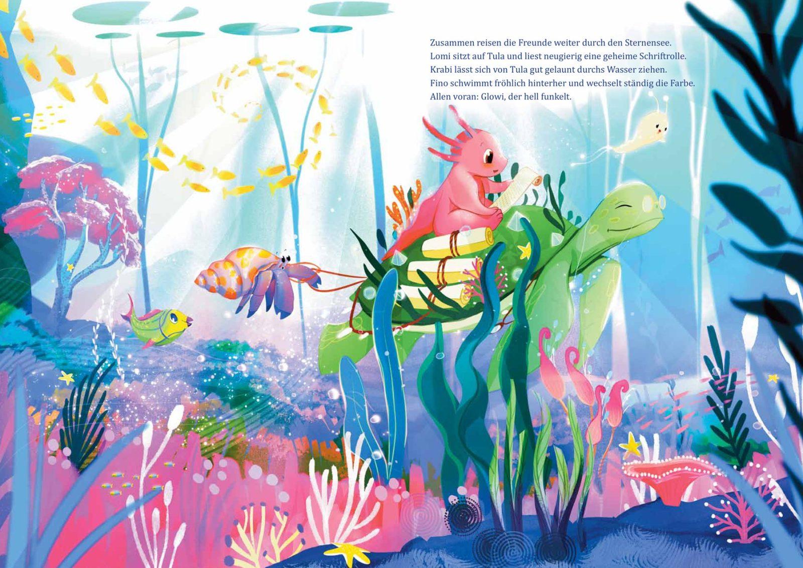 Lomi, the Axolotl, illustration by Ana Eyes 3