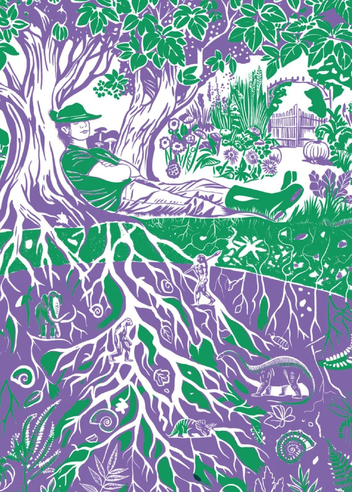 Inside illustration from Reconnecting with the living world by Aymeric Lazarin