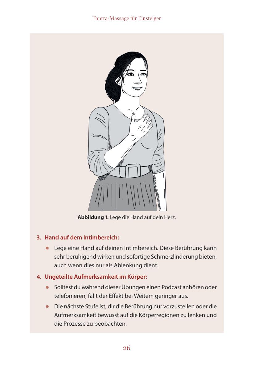 Interior page from Tantra Massage for Beginners: hand on the heart