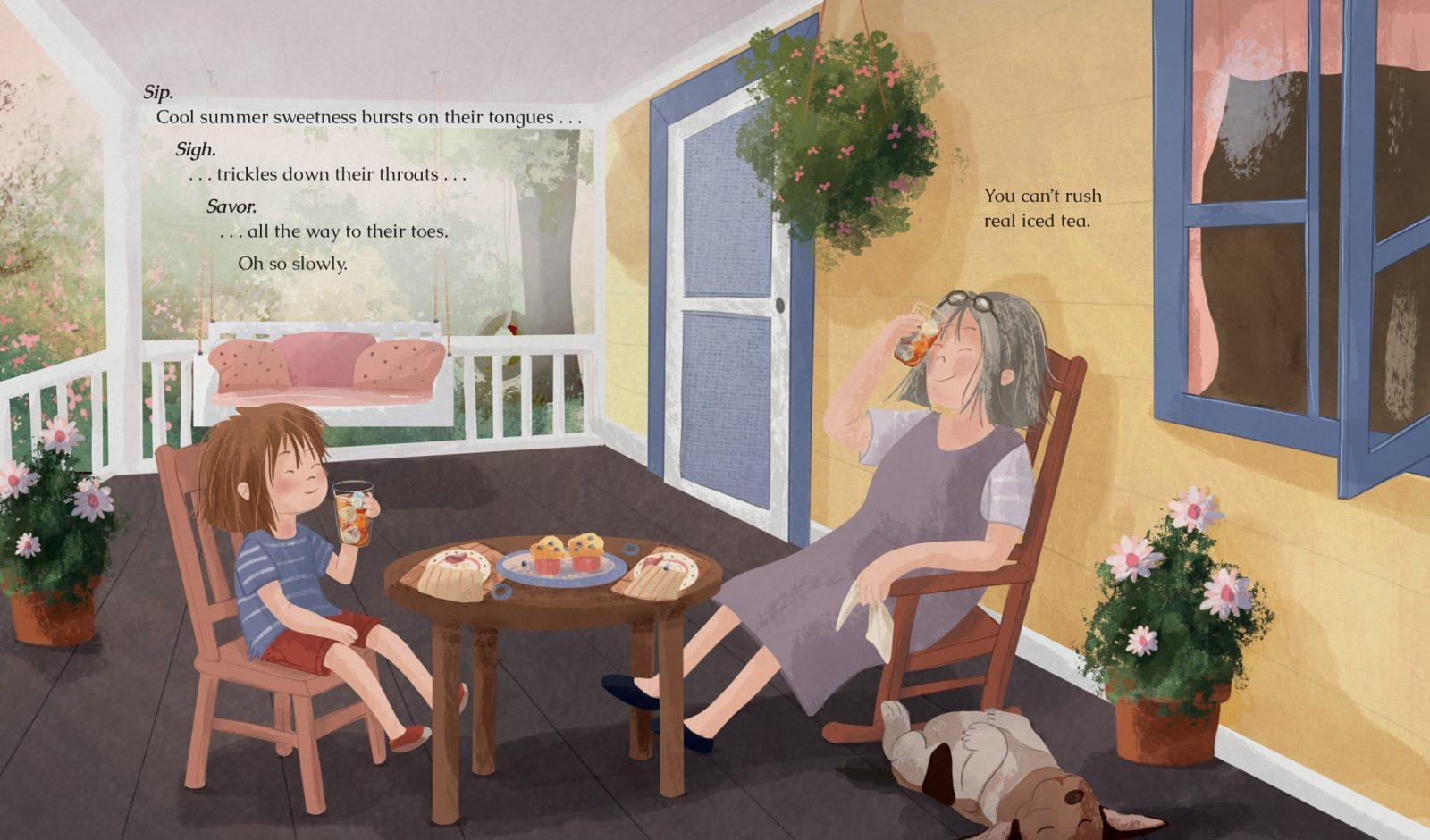 Waiting for Iced Tea (Karen Gebbia), interior illustration 3